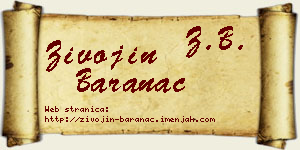 Živojin Baranac vizit kartica